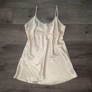 Vintage La Senza Slip Gold Mini Dress Nightgown Adjustable